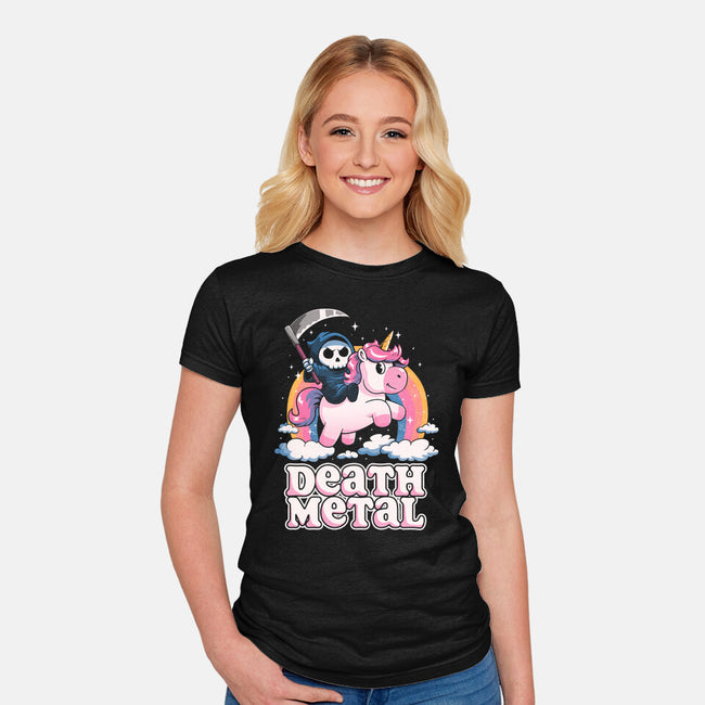 Death Metal Unicorn Reaper-Womens-Fitted-Tee-koalastudio