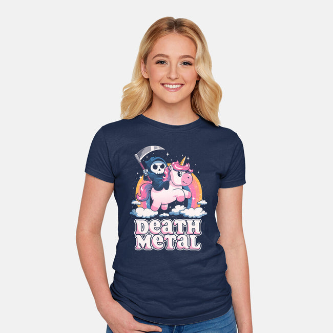 Death Metal Unicorn Reaper-Womens-Fitted-Tee-koalastudio