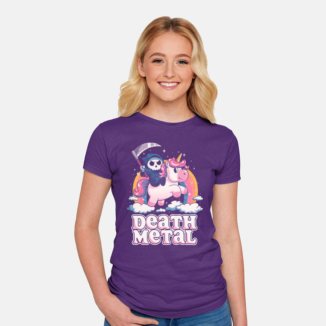 Death Metal Unicorn Reaper-Womens-Fitted-Tee-koalastudio
