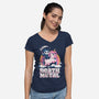 Death Metal Unicorn Reaper-Womens-V-Neck-Tee-koalastudio
