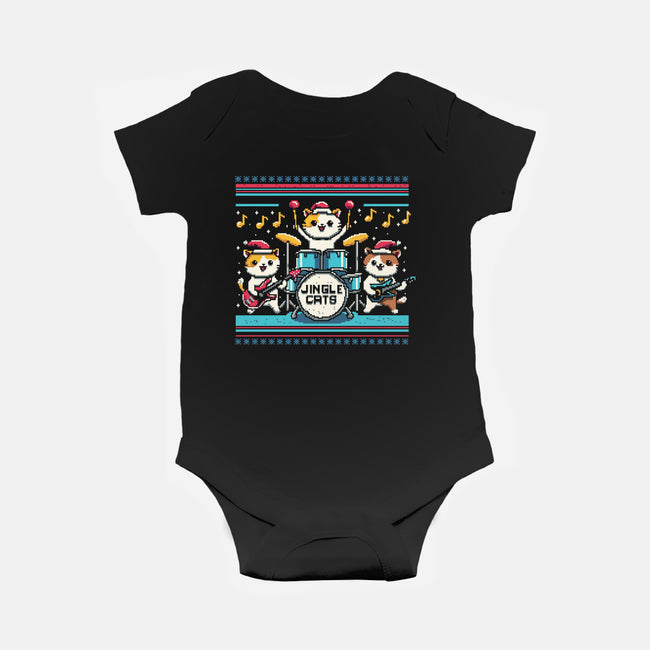 Jingle Band Cats-Baby-Basic-Onesie-Marinho