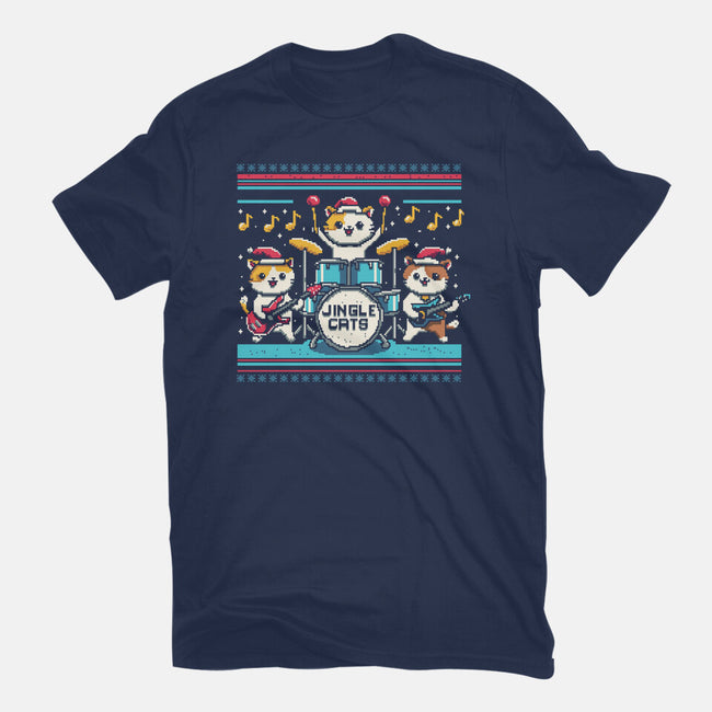 Jingle Band Cats-Youth-Basic-Tee-Marinho