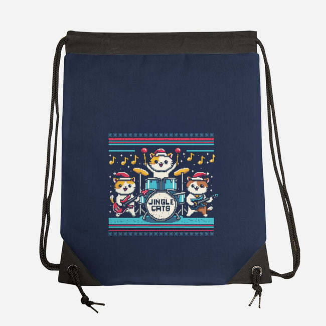 Jingle Band Cats-None-Drawstring-Bag-Marinho