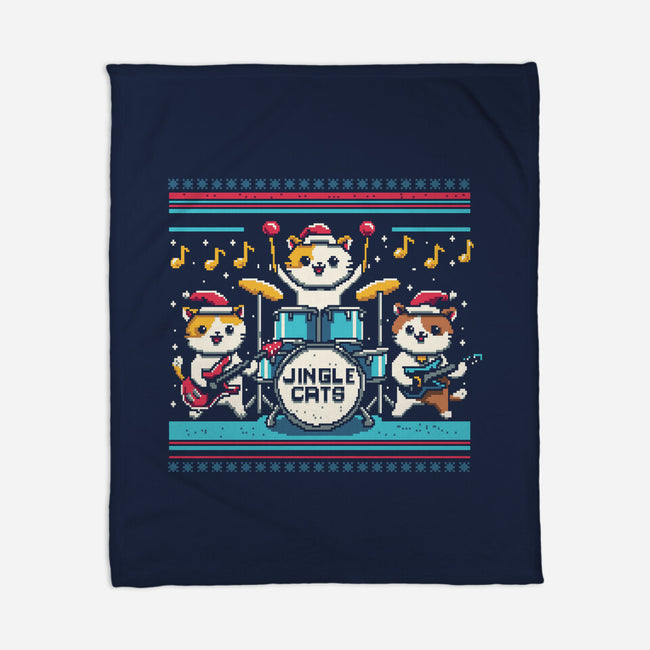 Jingle Band Cats-None-Fleece-Blanket-Marinho
