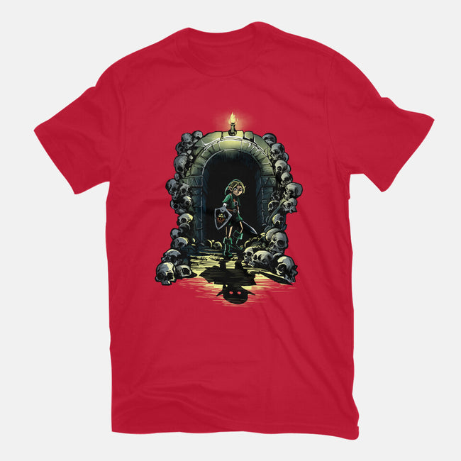 Link In The Dungeons-Unisex-Basic-Tee-zascanauta