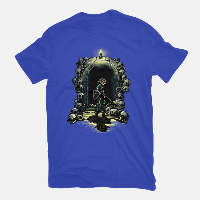 Link In The Dungeons-Unisex-Basic-Tee-zascanauta