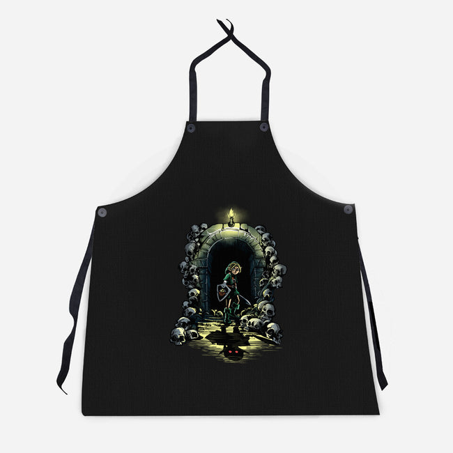 Link In The Dungeons-Unisex-Kitchen-Apron-zascanauta