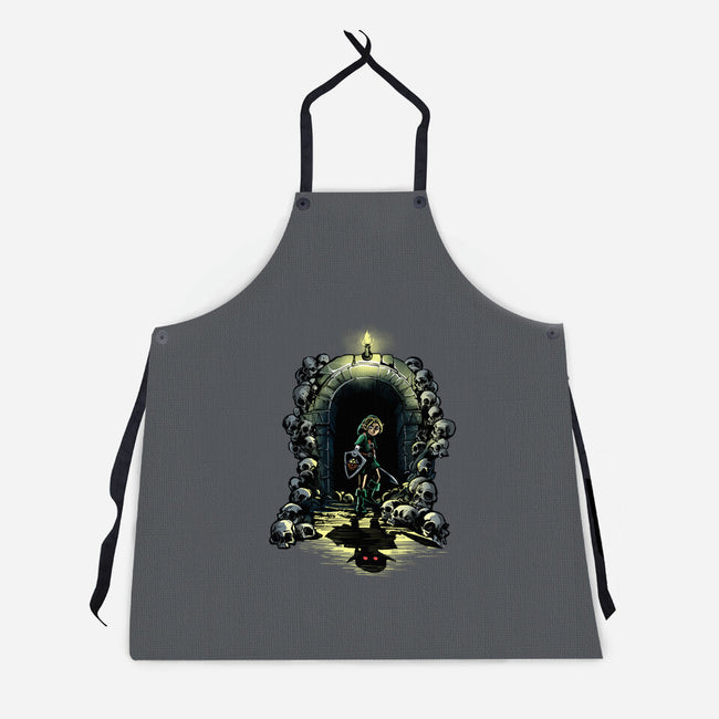 Link In The Dungeons-Unisex-Kitchen-Apron-zascanauta