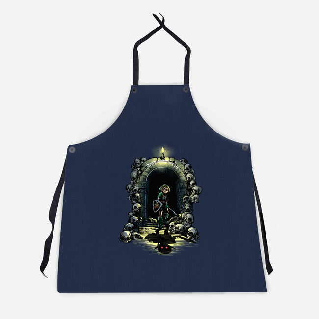 Link In The Dungeons-Unisex-Kitchen-Apron-zascanauta
