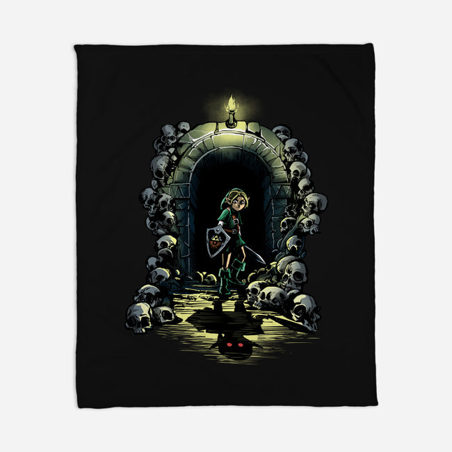 Link In The Dungeons-None-Fleece-Blanket-zascanauta