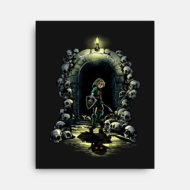 Link In The Dungeons-None-Stretched-Canvas-zascanauta