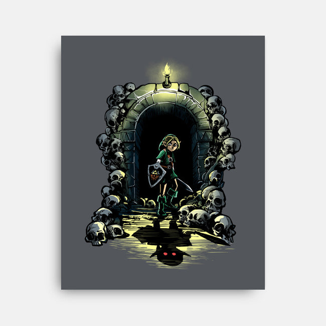 Link In The Dungeons-None-Stretched-Canvas-zascanauta