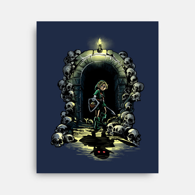 Link In The Dungeons-None-Stretched-Canvas-zascanauta
