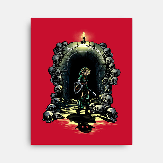 Link In The Dungeons-None-Stretched-Canvas-zascanauta