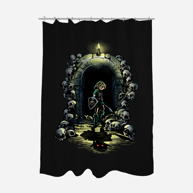 Link In The Dungeons-None-Polyester-Shower Curtain-zascanauta