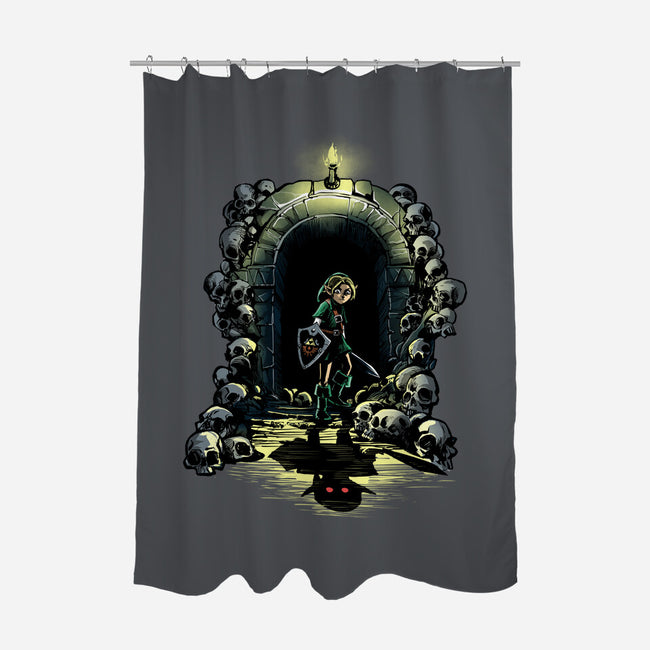 Link In The Dungeons-None-Polyester-Shower Curtain-zascanauta