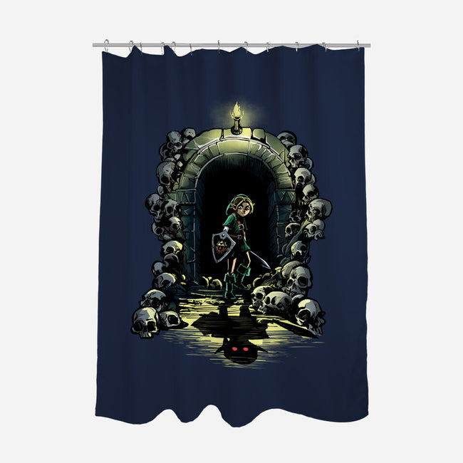 Link In The Dungeons-None-Polyester-Shower Curtain-zascanauta