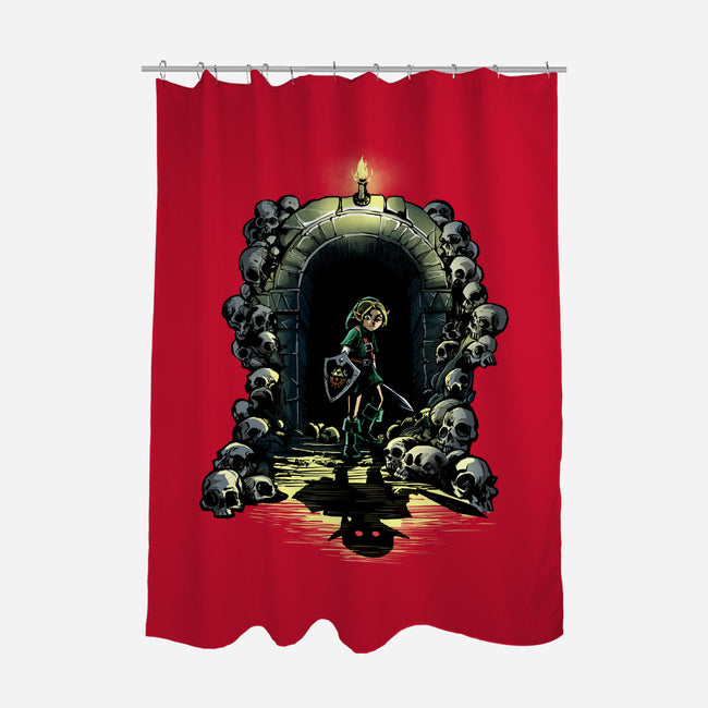 Link In The Dungeons-None-Polyester-Shower Curtain-zascanauta