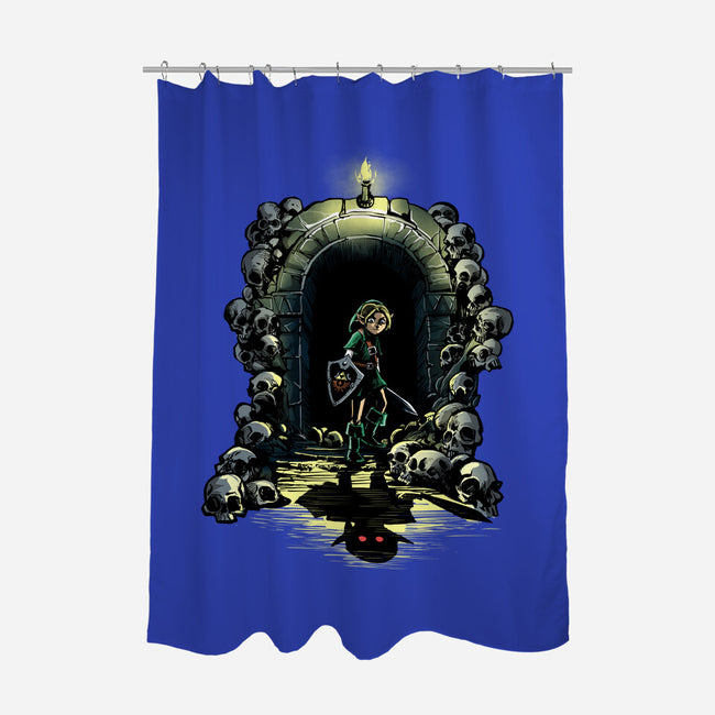 Link In The Dungeons-None-Polyester-Shower Curtain-zascanauta