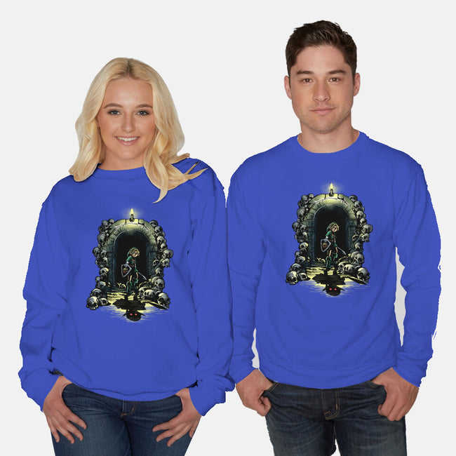 Link In The Dungeons-Unisex-Crew Neck-Sweatshirt-zascanauta