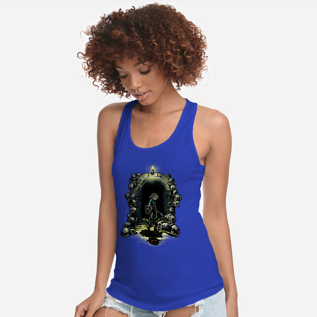 Link In The Dungeons-Womens-Racerback-Tank-zascanauta