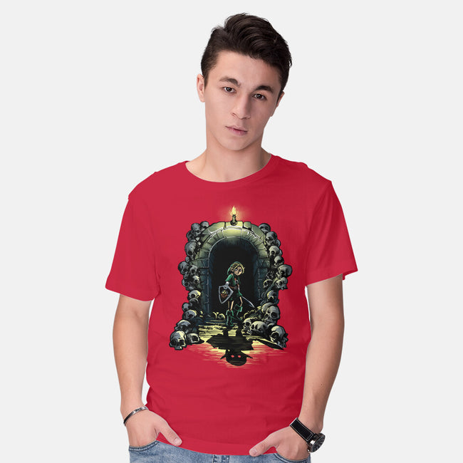 Link In The Dungeons-Mens-Basic-Tee-zascanauta