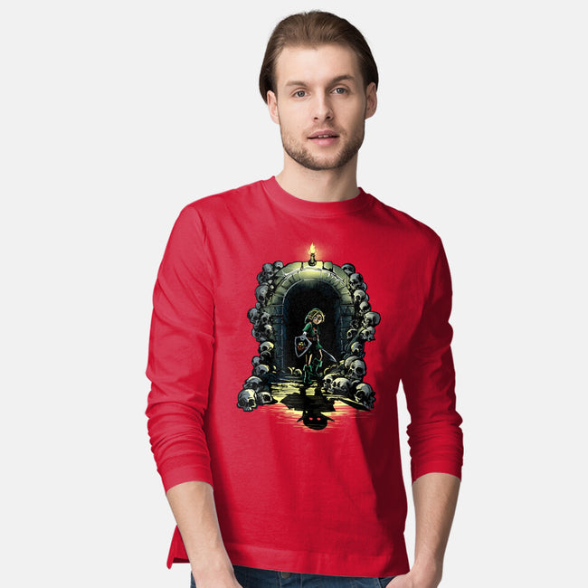 Link In The Dungeons-Mens-Long Sleeved-Tee-zascanauta
