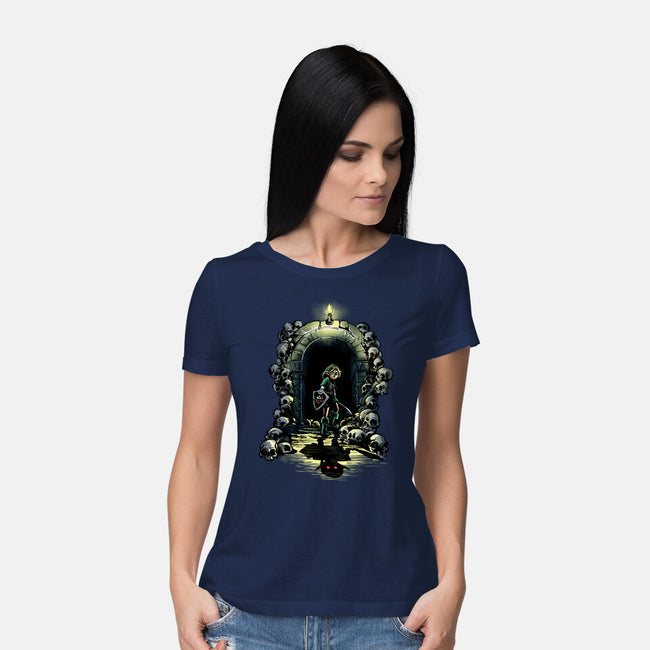 Link In The Dungeons-Womens-Basic-Tee-zascanauta