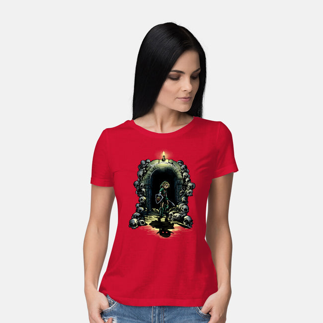 Link In The Dungeons-Womens-Basic-Tee-zascanauta