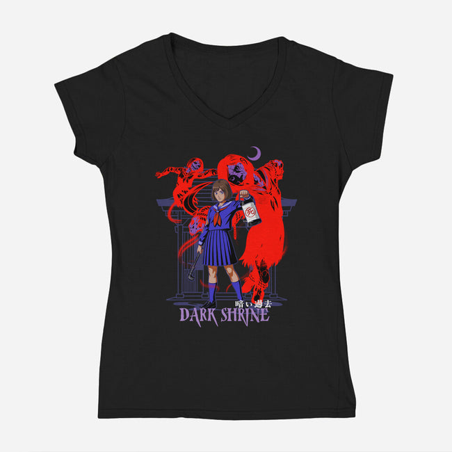 Dark Shrine-Womens-V-Neck-Tee-heydale