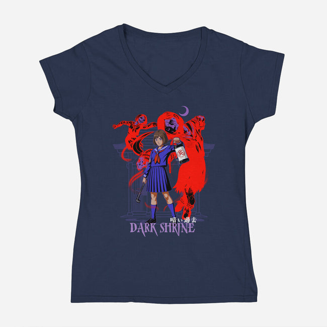 Dark Shrine-Womens-V-Neck-Tee-heydale