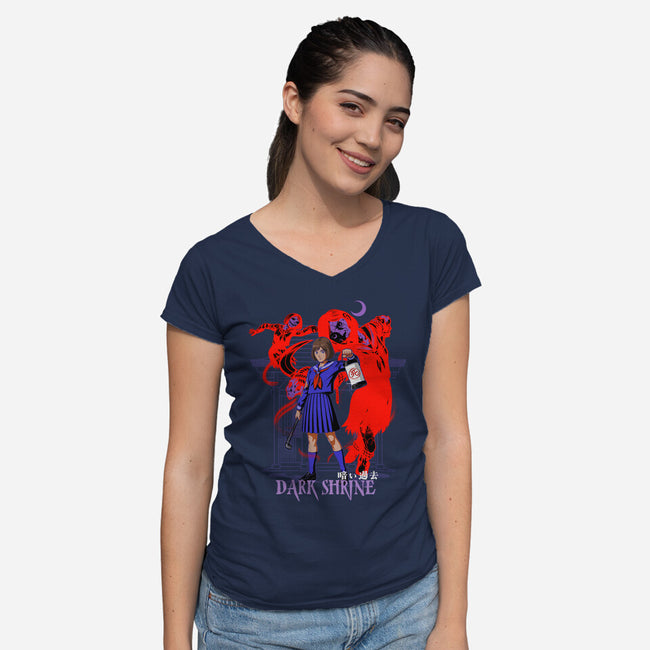 Dark Shrine-Womens-V-Neck-Tee-heydale