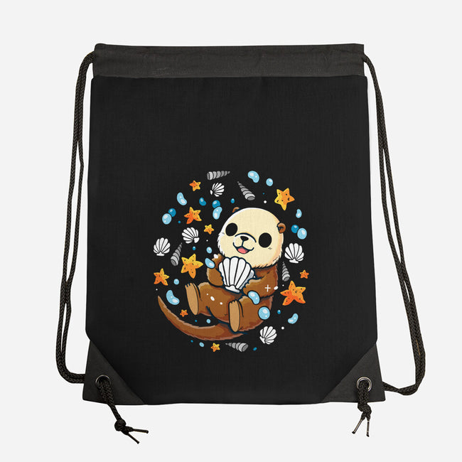 Sea Otter-None-Drawstring-Bag-Vallina84