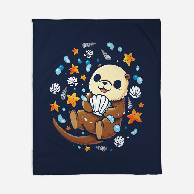 Sea Otter-None-Fleece-Blanket-Vallina84