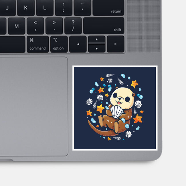 Sea Otter-None-Glossy-Sticker-Vallina84