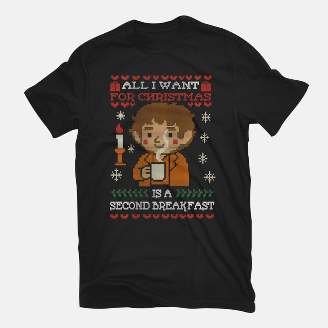 Second Breakfast Christmas-Mens-Heavyweight-Tee-fanfabio