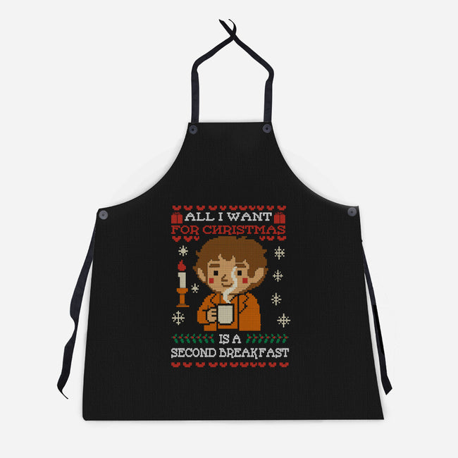 Second Breakfast Christmas-Unisex-Kitchen-Apron-fanfabio
