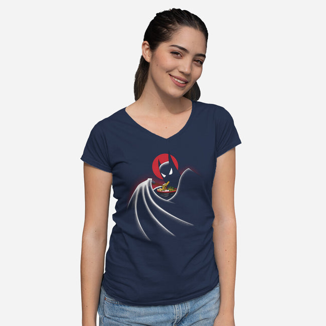 Mr. Bruce Love Ramen-Womens-V-Neck-Tee-alfbocreative