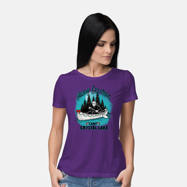 Holiday At Crystal Lake-Womens-Basic-Tee-palmstreet