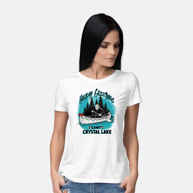 Holiday At Crystal Lake-Womens-Basic-Tee-palmstreet