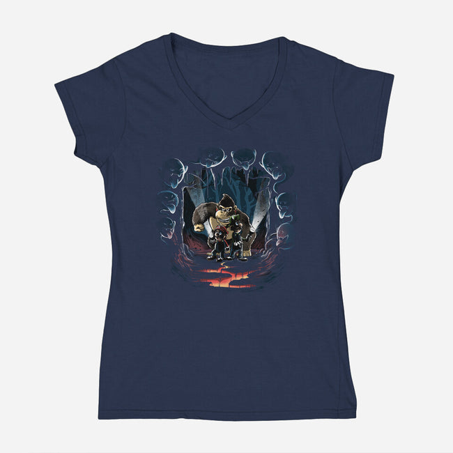 Under The Mansion-Womens-V-Neck-Tee-zascanauta