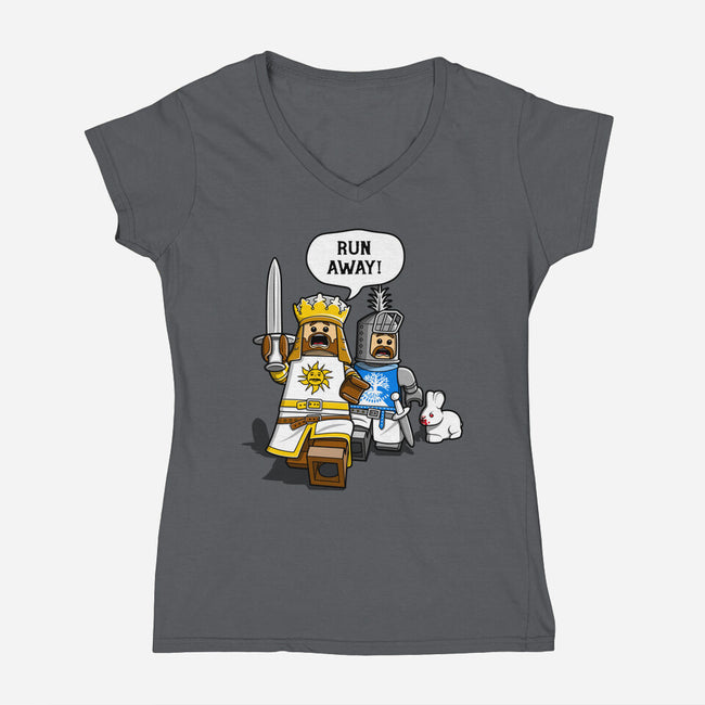 Run Away-Womens-V-Neck-Tee-drbutler