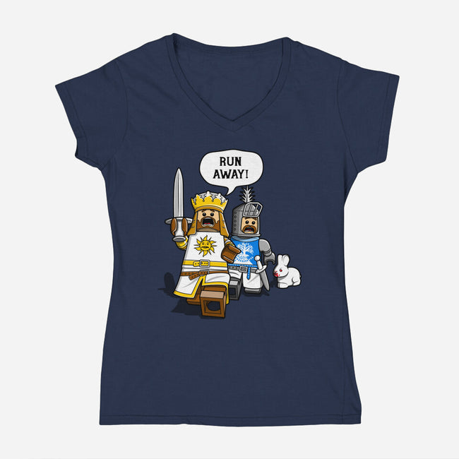 Run Away-Womens-V-Neck-Tee-drbutler