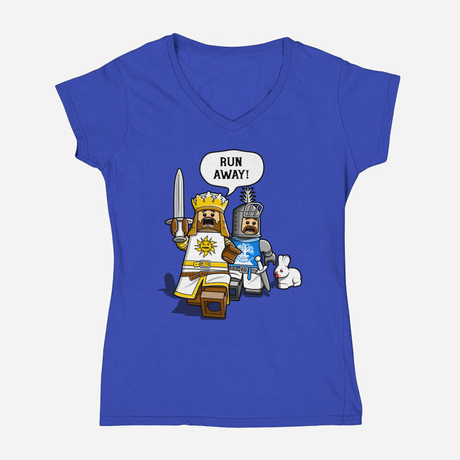 Run Away-Womens-V-Neck-Tee-drbutler