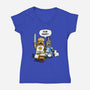 Run Away-Womens-V-Neck-Tee-drbutler