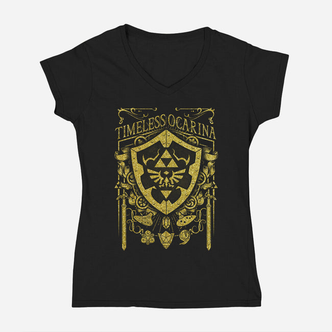 Timeless Ocarina-Womens-V-Neck-Tee-Arinesart