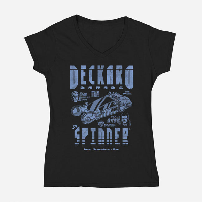 Deckard Garage-Womens-V-Neck-Tee-Arinesart