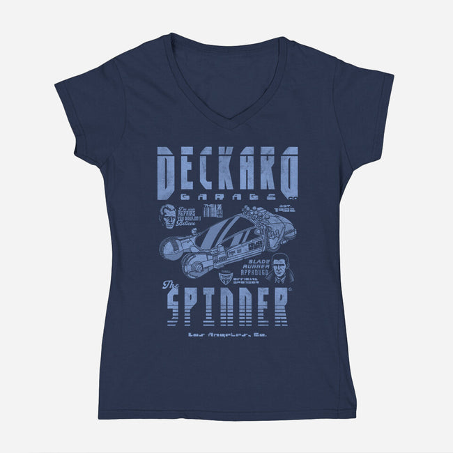 Deckard Garage-Womens-V-Neck-Tee-Arinesart