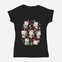 Merry Moogmas-Womens-V-Neck-Tee-eduely