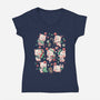 Merry Moogmas-Womens-V-Neck-Tee-eduely